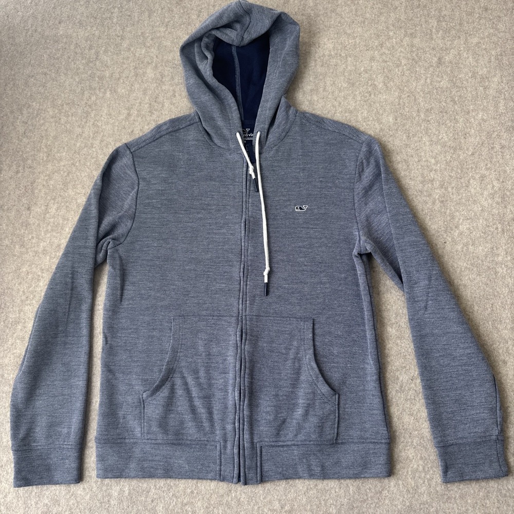 Vineyard Vines Hoodie Mens Small Blue Whale Logo Full Zip